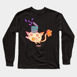 Cat with Can of Fish Long Sleeve T-Shirt